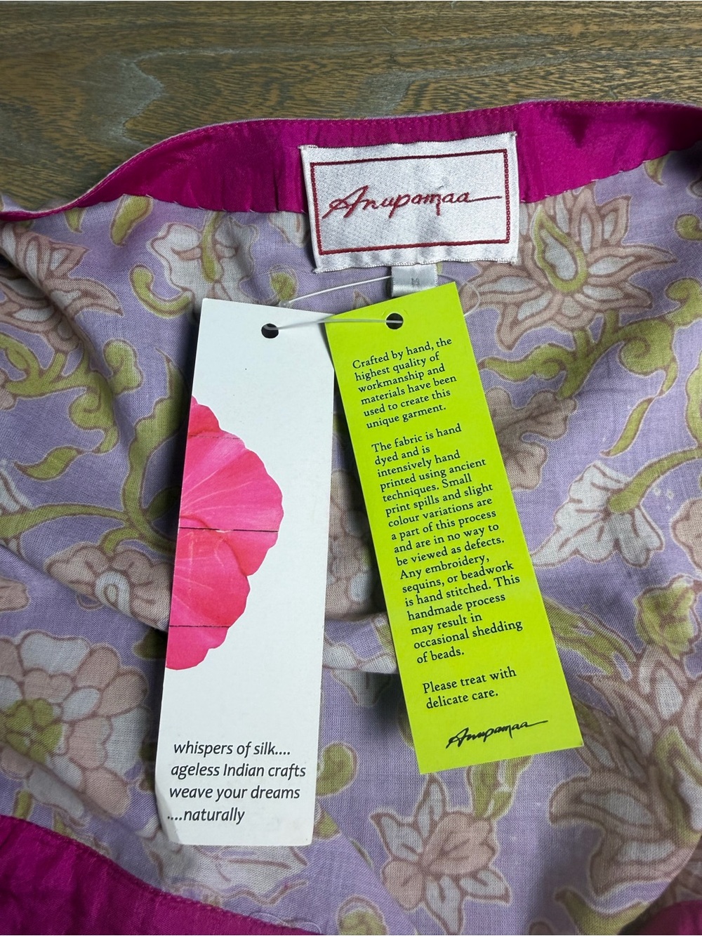 Lavender & Pink Floral Long Sleeve Silk Blend Tiered Maxi Dress *flaws* - Picture 11 of 11
